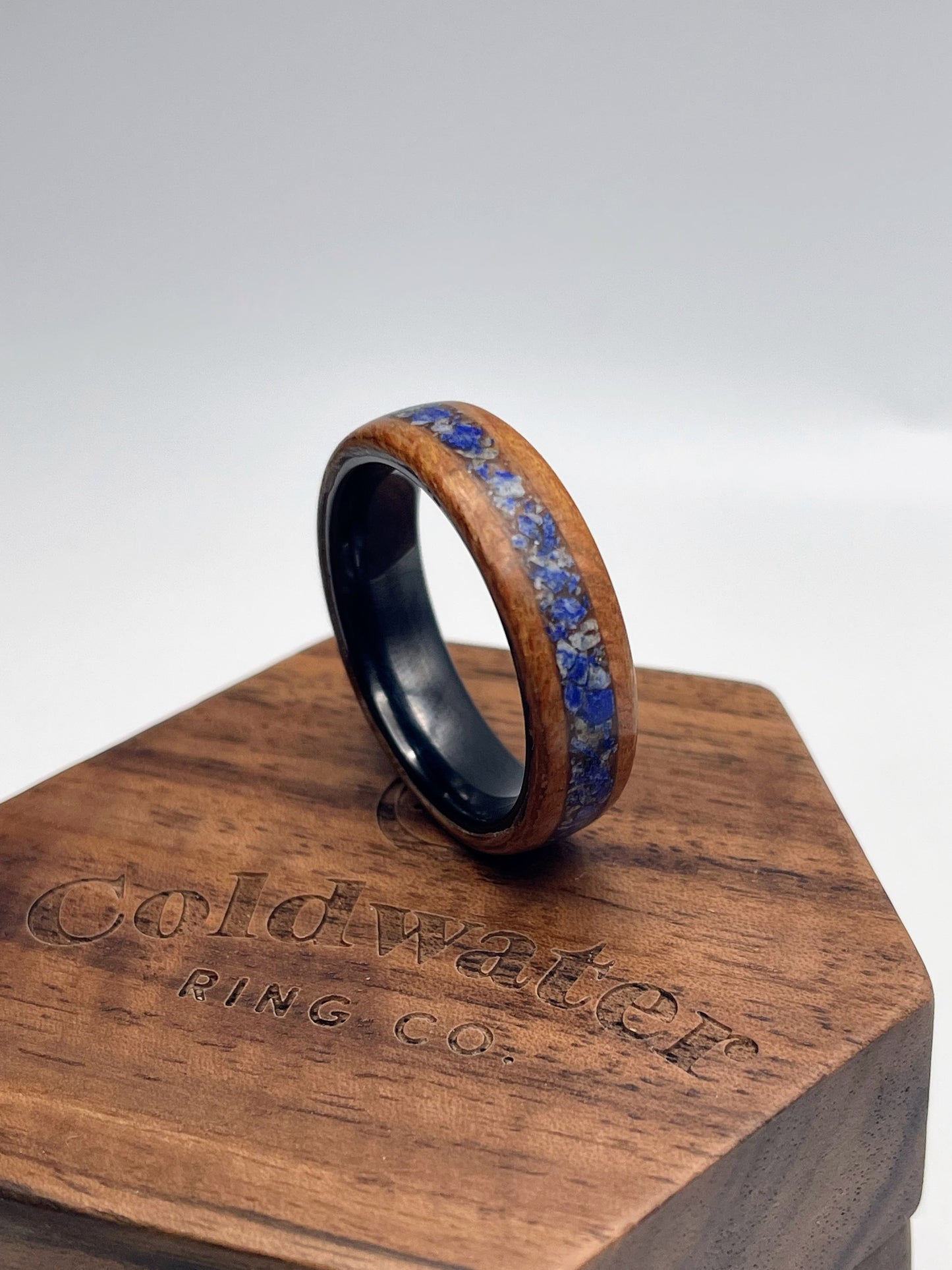 Bentwood & Lapis Lazuli Ring