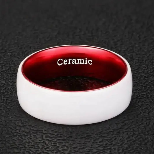 White Ceramic Ring Aluminum Liner Comfort Fit