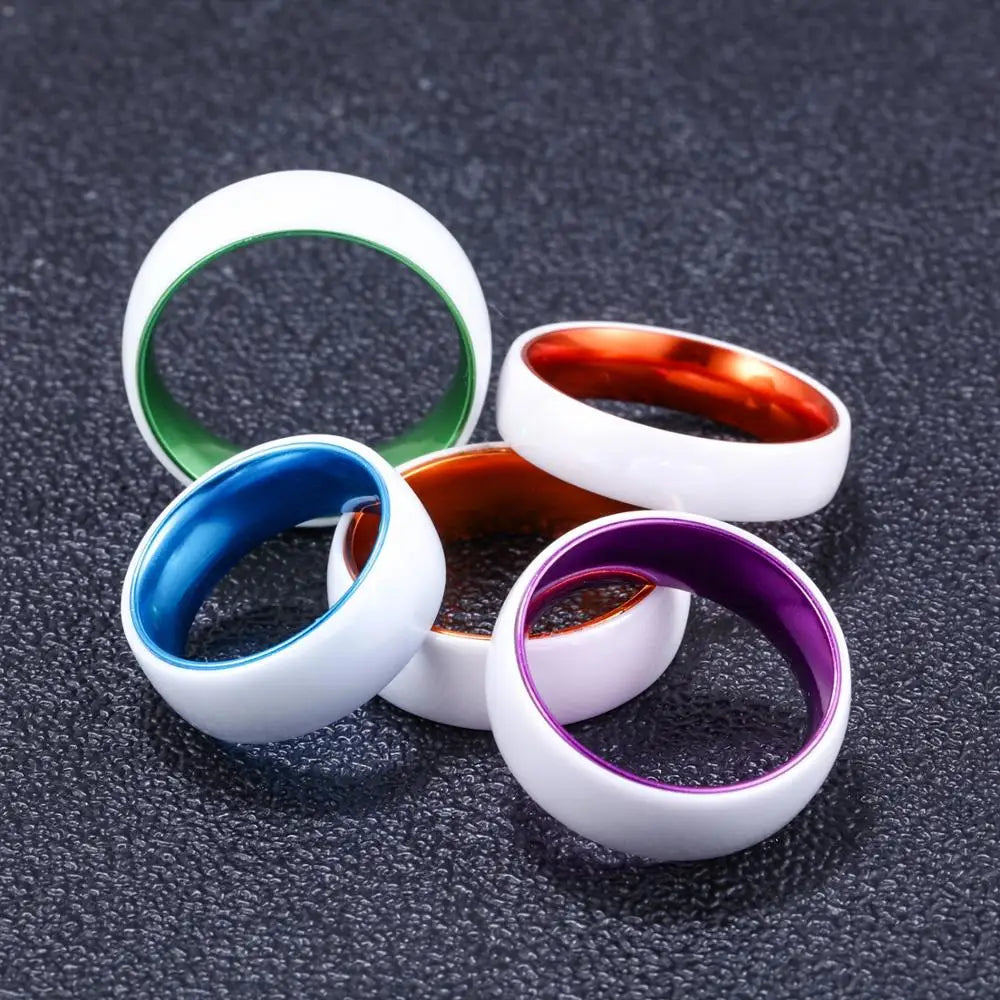 White Ceramic Ring Aluminum Liner Comfort Fit