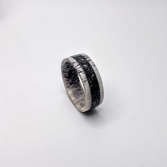 Antler Pyrite Channel Ring