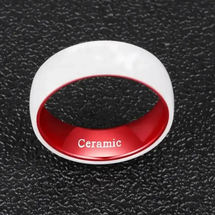 White Ceramic Ring Aluminum Liner Comfort Fit