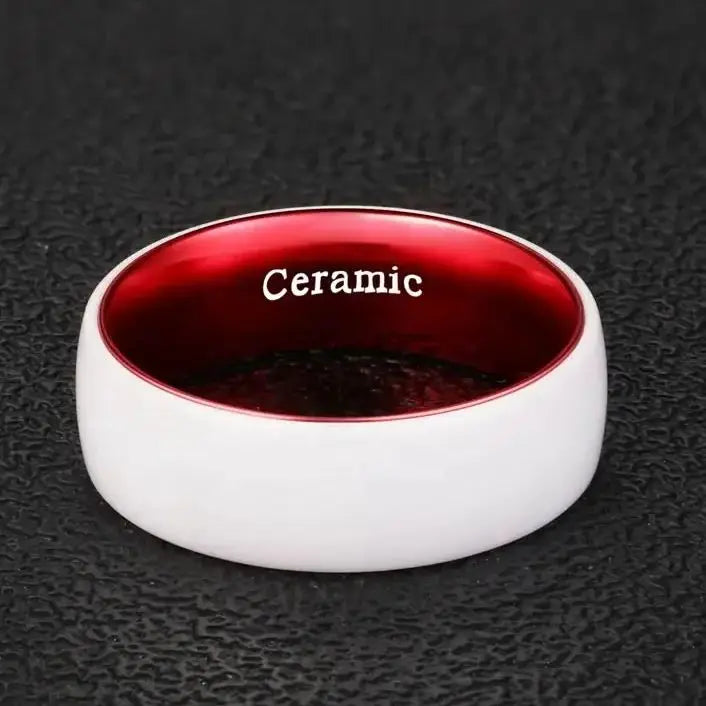 White Ceramic Ring Aluminum Liner Comfort Fit