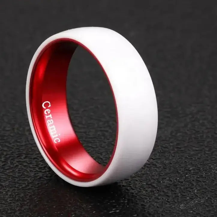 White Ceramic Ring Aluminum Liner Comfort Fit